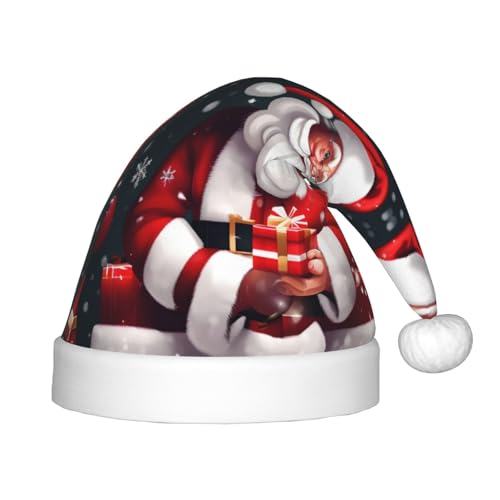 YANYU Weihnachtsmütze mit Weihnachtsmann-Aufdruck, festliche Weihnachtsmütze, personalisierbar, Weihnachtsmannmütze, Urlaubsparty-Zubehör, Weihnachtsmütze YANYU Weihnachtsmütze mit Weihnachtsmann-Aufdruck, festliche Weihnachtsmütze, personalisierbar, Weihnachtsmannmütze, Urlaubsparty-Zubehör, Weihnachtsmütze von YANYU
