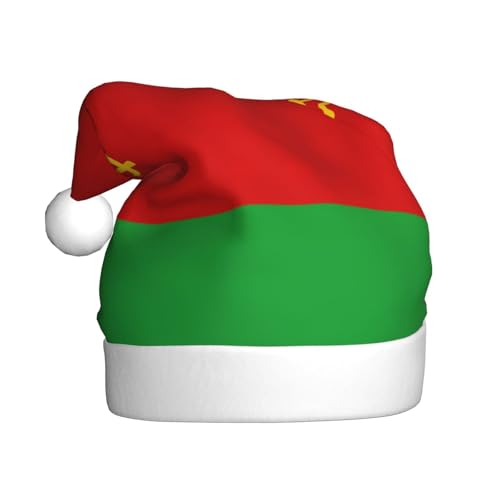 YANYU Weihnachtsmütze mit Weißrussland-Flagge, Weihnachtsmannmütze, Stirnbänder für Erwachsene, lustige Weihnachtsfeier YANYU Weihnachtsmütze mit Weißrussland-Flagge, Weihnachtsmannmütze, Stirnbänder für Erwachsene, lustige Weihnachtsfeier von YANYU