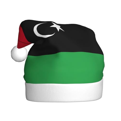 YANYU Weihnachtsmütze mit libyscher Flagge, Weihnachtsmannmütze, Stirnbänder für Erwachsene, lustige Weihnachtsfeier YANYU Weihnachtsmütze mit libyscher Flagge, Weihnachtsmannmütze, Stirnbänder für Erwachsene, lustige Weihnachtsfeier von YANYU