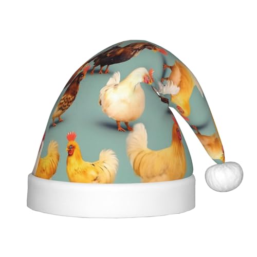 YANYU Weihnachtsmütze mit niedlichem Huhn-Motiv, personalisierbar, Weihnachtsmannmütze, Urlaubsparty-Zubehör, Weihnachtsmütze YANYU Weihnachtsmütze mit niedlichem Huhn-Motiv, personalisierbar, Weihnachtsmannmütze, Urlaubsparty-Zubehör, Weihnachtsmütze von YANYU
