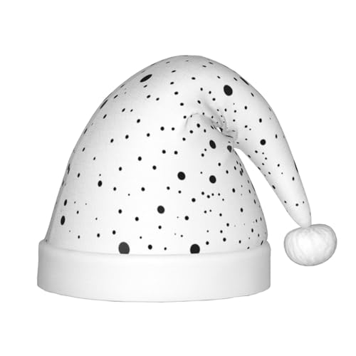 YANYU Weihnachtsmütze mit schwarz-weißem Punktemuster, personalisierbar, Weihnachtsmannmütze, Urlaubsparty-Zubehör, Weihnachtsmütze YANYU Weihnachtsmütze mit schwarz-weißem Punktemuster, personalisierbar, Weihnachtsmannmütze, Urlaubsparty-Zubehör, Weihnachtsmütze von YANYU