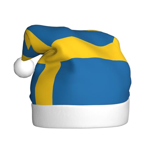 YANYU Weihnachtsmütze mit schwedischer Flagge, Weihnachtsmannmütze, Stirnbänder für Erwachsene, lustige Weihnachtsfeier YANYU Weihnachtsmütze mit schwedischer Flagge, Weihnachtsmannmütze, Stirnbänder für Erwachsene, lustige Weihnachtsfeier von YANYU