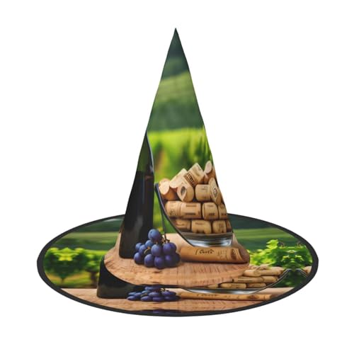YANYU Weinflaschenkorken Trauben Druck Karneval Unisex Kostüm Halloween Hexenhut für Partys Maskeraden Rollenspiele YANYU Weinflaschenkorken Trauben Druck Karneval Unisex Kostüm Halloween Hexenhut für Partys Maskeraden Rollenspiele von YANYU