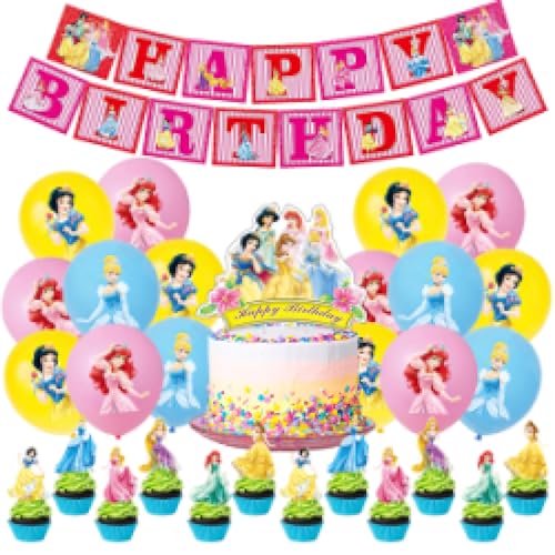 Geburtstags Deko 44 Stück,Latexballon,Geburtstag Banner,Party Dekoration Latexballon,Luftballon Dekoration,Cupcake Toppers,für Jungen- und Mädchengeburtstage,Partys von YAOGOO