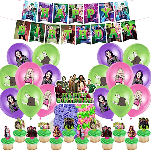 Geburtstag Deko 32 Pcs,Party Dekoration,Luftballons,Cake Topper,Geburtstag Banner,Ballons,Cupcake Toppers,für Kinder Geburtstag Party Supplies von YAOGOO