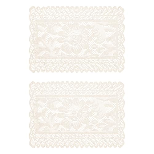 Artistics Spitzen-Tischdecken mit quadratischen Blumenmotiven, leicht zu reinigen, Polyester, Esszimmer-Dekoration, Spitze, 2 Stück Artistics Spitzen-Tischdecken mit quadratischen Blumenmotiven, leicht zu reinigen, Polyester, Esszimmer-Dekoration, Spitze, 2 Stück von YAOGUI