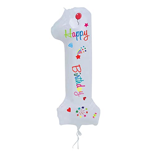 Geburtstagsballon, weiß, Geburtstagsparty, Ballon, Kindergeburtstag, Party-Dekoration, Aluminium-Ballon, große Zahlenballons von YAOGUI