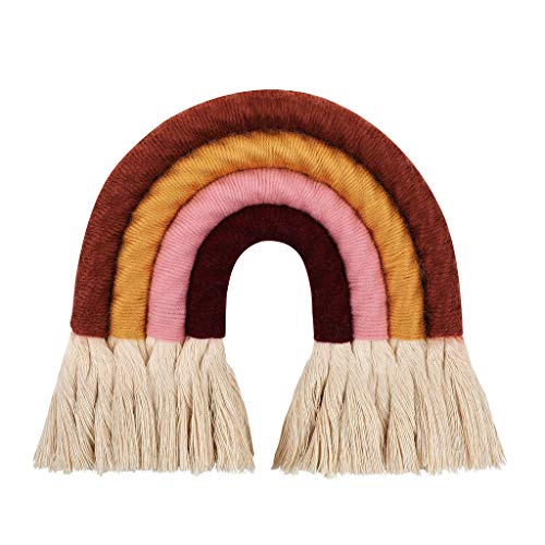 Handgewebter Wandteppich zum Aufhängen, Quasten, schöne Wohnung, Wohnheim, Mädchen, Geschenk, mehrfarbig, handgefertigt, Holzperlen-Dekor Handgewebter Wandteppich zum Aufhängen, Quasten, schöne Wohnung, Wohnheim, Mädchen, Geschenk, mehrfarbig, handgefertigt, Holzperlen-Dekor von YAOGUI