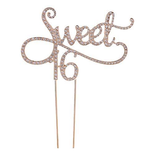 Kuchendekoration zum 16. Geburtstag, Party-Themen, mit Strass-Dekoration, Cupcake-Topper, Babyparty, Junge Kuchendekoration zum 16. Geburtstag, Party-Themen, mit Strass-Dekoration, Cupcake-Topper, Babyparty, Junge von YAOGUI