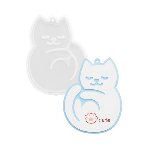 Lebensmittelechtes Silikon-Kätzchen für Kunstharz-Kunst-Schlüsselanhänger, Bastelprojekte und hausgemachte Geschenke Katzen von YAOGUI