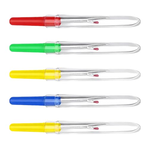 Nahttrenner-Set mit ergonomischem Griff, Werkzeug zum Nähen und Basteln, zufällige Farbe, Bastelwerkzeug, Nahttrenner, Fadenentferner, praktisches Nähen, 5-teilig von YAOGUI