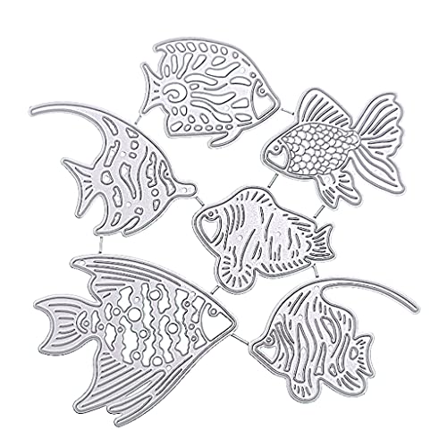 Sechs transparente Stempel mit Fischmotiven, Präge- und Bastelarbeiten, Karbonstahl für Kartenherstellung und Scrapbooking, Stanzformen-Set Sechs transparente Stempel mit Fischmotiven, Präge- und Bastelarbeiten, Karbonstahl für Kartenherstellung und Scrapbooking, Stanzformen-Set von YAOGUI