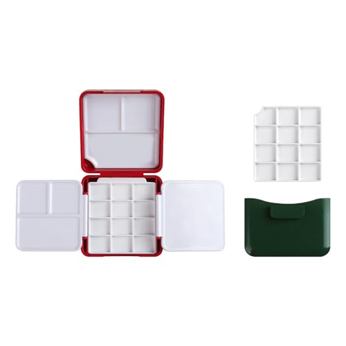 Taschen-Reise-Aquarellpalettenbox mit Deckel, Farbpaletten, Farbaufbewahrungsbox mit Reinigungseimer, Aquarelldose, Outdoor-Skizzier-Set von YAOGUI