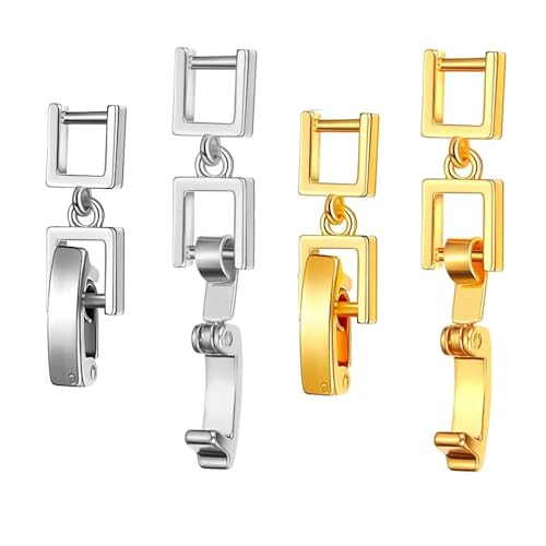 Verstellbare Schmuck-Verlängerungen für Halskette, Kettenverlängerung, massive Kupferverbinder, Kupfer-Schmuckverschluss, 4 Stück Verstellbare Schmuck-Verlängerungen für Halskette, Kettenverlängerung, massive Kupferverbinder, Kupfer-Schmuckverschluss, 4 Stück von YAOGUI