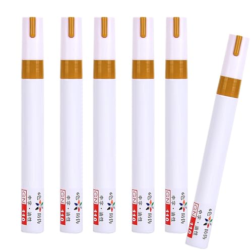 YAOGUI 6 PCs Ölbasis Lack Stift Weißer Lackmarker Wasserdichtes Marker Gold Dauermarkierungen Für Kunststoffkarton Holz Metall YAOGUI 6 PCs Ölbasis Lack Stift Weißer Lackmarker Wasserdichtes Marker Gold Dauermarkierungen Für Kunststoffkarton Holz Metall von YAOGUI