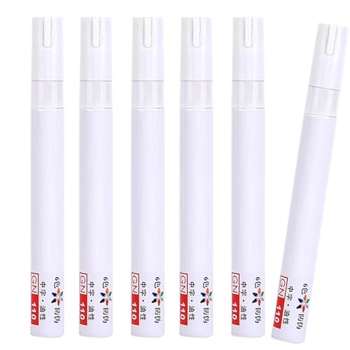 YAOGUI 6 PCs Ölbasis Lack Stift Weißer Lackmarker Wasserdichtes Marker Gold Dauermarkierungen Für Kunststoffkarton Holz Metall YAOGUI 6 PCs Ölbasis Lack Stift Weißer Lackmarker Wasserdichtes Marker Gold Dauermarkierungen Für Kunststoffkarton Holz Metall von YAOGUI