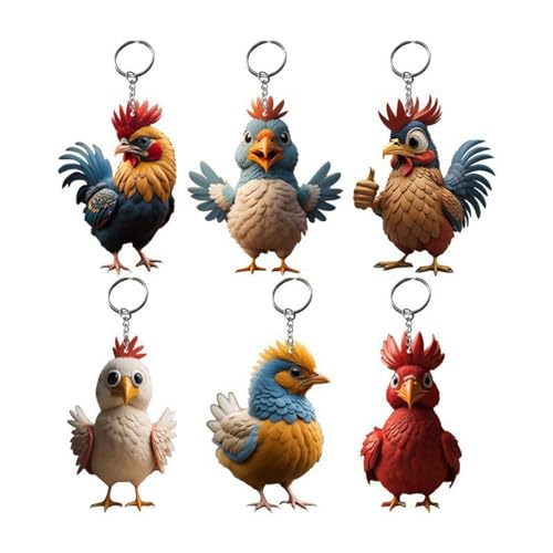 YAOGUI 6pcs Cartoon Chicken Keychain Rucksack Anhänger Geschenk Für Kinder Handgefertigte Tierschlüsselketten Weihnachtsbaumschmuck Für Kinder YAOGUI 6pcs Cartoon Chicken Keychain Rucksack Anhänger Geschenk Für Kinder Handgefertigte Tierschlüsselketten Weihnachtsbaumschmuck Für Kinder von YAOGUI