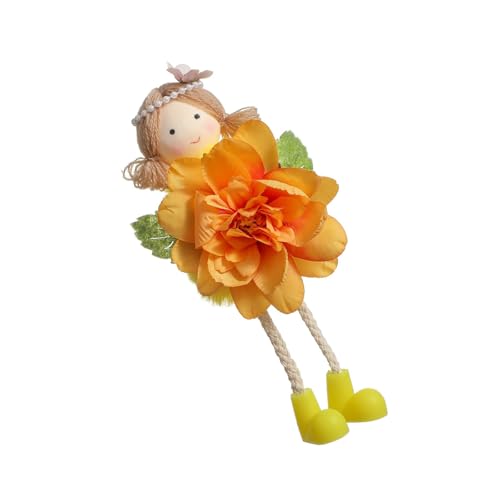 YAOGUI Dekorativer Puppen-Anhänger für Mädchen, wunderschön gearbeitete Mädchenpuppen mit Blumendetail für stilvolle Taschenaufwertung von YAOGUI