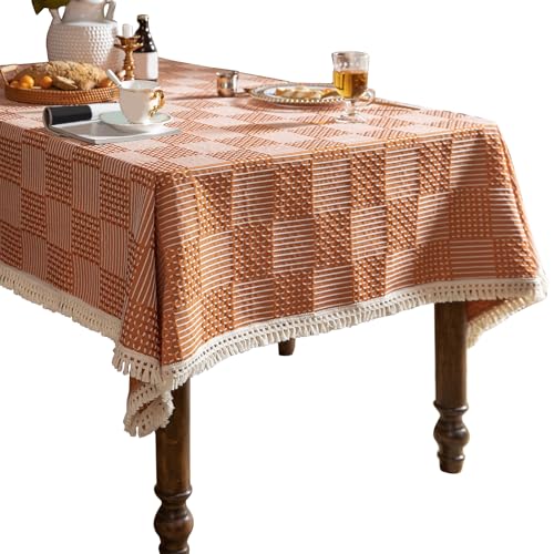 YAOGUI Elegante geometrische Tischdecke mit Fransen, minimalistisch, Couchtischdecke, Polyester-Baumwolle, Leinenähnlicher Stoffschutz, Baumwoll-Leinen-Optik, Polyester-Tischdecke YAOGUI Elegante geometrische Tischdecke mit Fransen, minimalistisch, Couchtischdecke, Polyester-Baumwolle, Leinenähnlicher Stoffschutz, Baumwoll-Leinen-Optik, Polyester-Tischdecke von YAOGUI