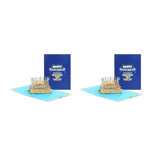 YAOGUI Festivalbedarf, Partyzubehör, 3D-Up-Chanukka-Grußkarten, Chanukah-Festival, Postkarte, Geschenk für Kinder, Freunde, Familie, Chanukah-Karte mit Umschlag von YAOGUI