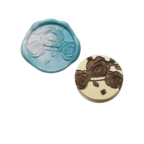 YAOGUI Geprägter Blumen-Wachsstempelkopf, Blume, strukturierter Wachssiegel-Stempelkopf, Ersatz für Geschenkpapier, geprägtes Siegel von YAOGUI