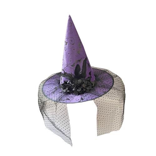 YAOGUI Hexenhut mit breiter Krempe, elegant für Mode-Enthusiasten und Halloween-Party, Kostüm, Party, Zaubererhut, Hexe für Cosplays von YAOGUI