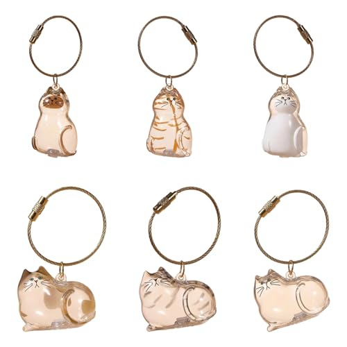 YAOGUI Transparente Aufbewahrungsbox mit Kätzchen-Motiv, kompakt, vielseitig einsetzbar, dekorativer Halter, Schlüsselanhänger, Kätzchenliebhaber, Zubehör, kleine Gegenstände von YAOGUI