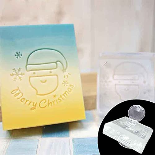 YAOGUI Weihnachtsmuster, Acryl-Seifenstempel, transparent, natürliche Abdrücke, Stempel, natürlich, organisch, handgefertigt, Seifenherstellung, Zubehör, kleiner klarer Acryl-Weihnachtsblock für von YAOGUI