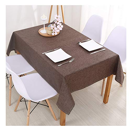 Tischdecke Rechteckige Wasserabweisend, Tischtuch Baumwolle Leinen, Tischdecke Abwaschbar, Schmutzabweisend, Einfarbige für Home Küche Dekoration Kaffee 130x200cm von YAOTT