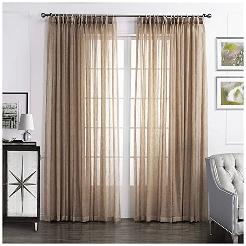YAOTT Voile Gardinen Vorhang Gardinen Transparent für Wohnzimmer Schlafzimmer Kinderzimmer Leinenoptik Vorhänge Luftig Dekoschal,10316,(183x214cm)(1 Stück) von YAOTT