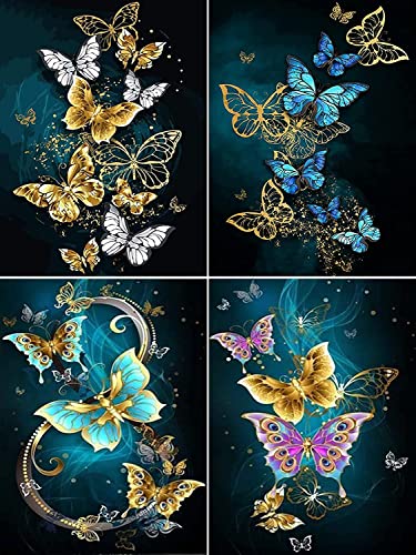 YAOYIN Diamond Painting Erwachsene, 4Pcs 5D Diamond Painting Kinder, Diamant Painting Bilder, Diamond Painting Set Full Drill mit Diamond Painting Zubehör für Geschenk Home Wall Décor(30 * 40cm) von YAOYIN