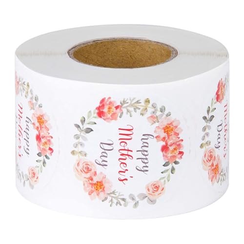 500 Stück elegante bunte Blumenkranz-Aufkleber Rolle für Muttertagsfeier, Verpackungsetiketten 500 Stück elegante bunte Blumenkranz-Aufkleber Rolle für Muttertagsfeier, Verpackungsetiketten von YAPAILANG