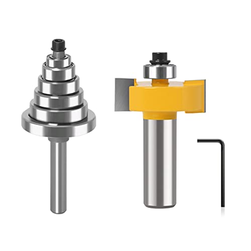 Rabbet Router Bit mit 6 Lagern Multi-Rabbeting Router Bit Set für Türbohrer Holzarbeit Projekt Kunst Rabbet Router Bit mit 6 Lagern Multi-Rabbeting Router Bit Set für Türbohrer Holzarbeit Projekt Kunst von YAPAILANG