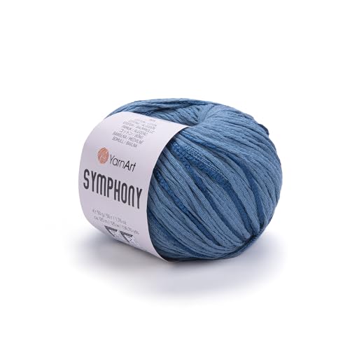 YARN ART Symphony Baumwollmischgewebe, Frühlings- und Sommergarn, 80 % Baumwolle, 20 % Viskose, leichtes Baumwollgarn, geeignet für Frühlings- und Sommerkleider, 1209 cm, 48 g von YARN ART