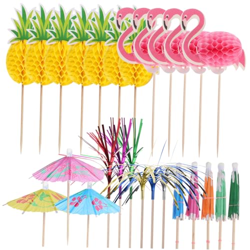 140Stücke Cupcake Topper Dessert Picks für Geburtstagsfeiern Hochzeiten Feiern mit Flamingo Designs und Glatter Oberfläche Einfach zu Verwenden und Vielseitig von YARNOW