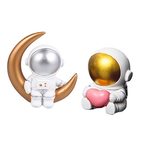 2 Stück Astronauten Tortendeko Resin Astronauten Figuren für Kuchen Party und Autodekoration Weltraum Thema für Geburtstagsfeiern und Besondere Anlässe von YARNOW