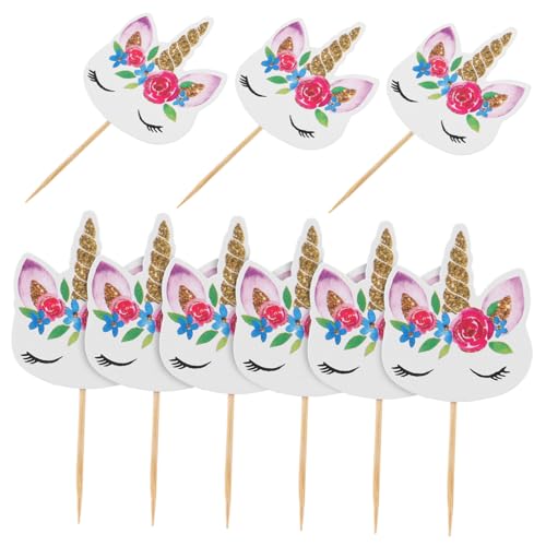 36 Stück Einhorn Cupcake Topper Teilig Tortendeko aus Papier für Geburtstagsfeiern Hochzeiten und Gartenpartys Vielseitig Einsetzbar für Verschiedene Anlässe von YARNOW