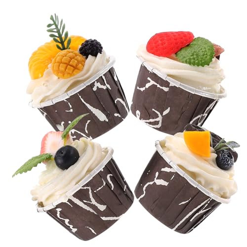 4 Stück Künstliche Cupcake Dekoration Teiliges Realistisches Faux Dessert Modell für Hochzeiten und Innendekoration für Restaurant und Veranstaltungen von YARNOW