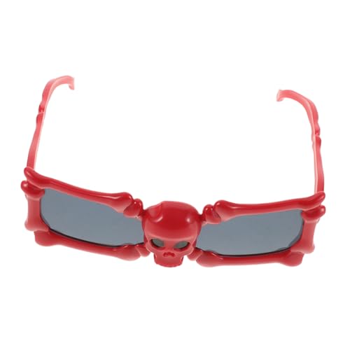 YARNOW 1 Paar Skelettbrille Erwachsene gotisch dekorative Partygläser Neuartige Partybrille Halloween-Sonnenbrille Sonnenbrille aus Kunststoff karneval brille Halloween-Brille Plastik rot von YARNOW