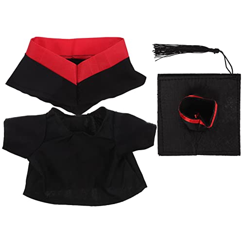 YARNOW 1 Satz Abschlussanzugsspielzeug kleiden Mädchen Abschluss Ihr Kindergartenabschluss Kleidung für Puppen Outfit Kleid-Accessoire Abschlusskappenzubehör Stoff Black von YARNOW