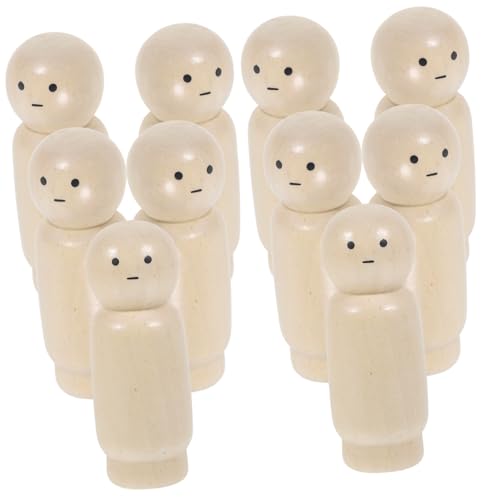 YARNOW 1 Satz Diy Holzfiguren Für Teiliges Unbemalte Peg Dolls Aus Natürlichem Holz Kreative Bastelspielzeuge Für Malerei Und Dekoration Für Kunstprojekte Und Kinderaktivitäten 10 Stück YARNOW 1 Satz Diy Holzfiguren Für Teiliges Unbemalte Peg Dolls Aus Natürlichem Holz Kreative Bastelspielzeuge Für Malerei Und Dekoration Für Kunstprojekte Und Kinderaktivitäten 10 Stück von YARNOW