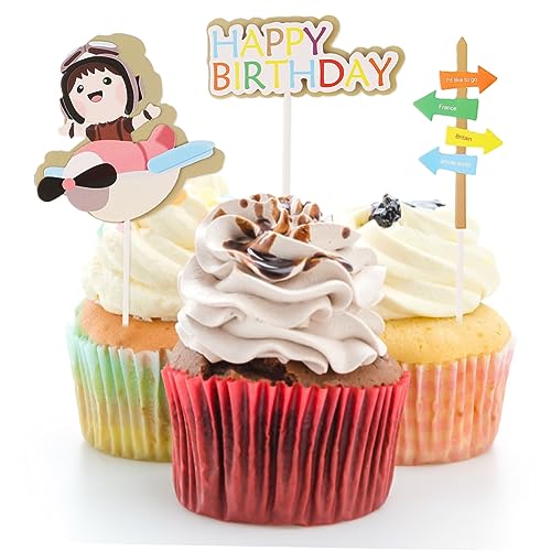 YARNOW 1 Satz Kuchen Deko Kuchen Toppers Für Geburtstagsfeiern Bunte Farben Niedliche Tortendekoration Für Vielseitig Einsetzbar Für Desserts Obst Und Mehr 25 Stück von YARNOW