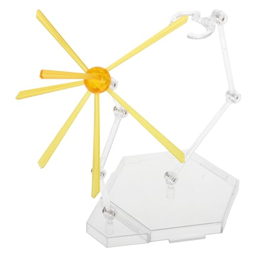 YARNOW 1 Satz Puppenständer Figuren-Display-Basis Aktionsfigur Anzeige Actionfiguren-Effekte Figur Zubehör Figurenbasiszubehör Aktionsbasis-präsentationsständer SHF Stehen Gelb Plastik von YARNOW