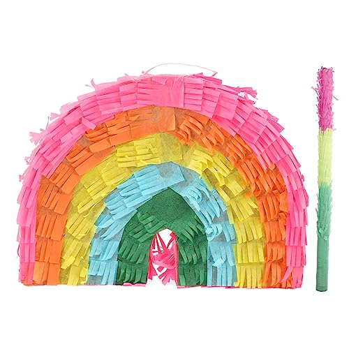 YARNOW 1 Satz Rainbow Pinata für Kindergeburtstag Teiliges mit Buntem Design für Fiesta Events Einfach mit Süßigkeiten zu Füllen Deko und Gastgeschenke für Junge YARNOW 1 Satz Rainbow Pinata für Kindergeburtstag Teiliges mit Buntem Design für Fiesta Events Einfach mit Süßigkeiten zu Füllen Deko und Gastgeschenke für Junge von YARNOW