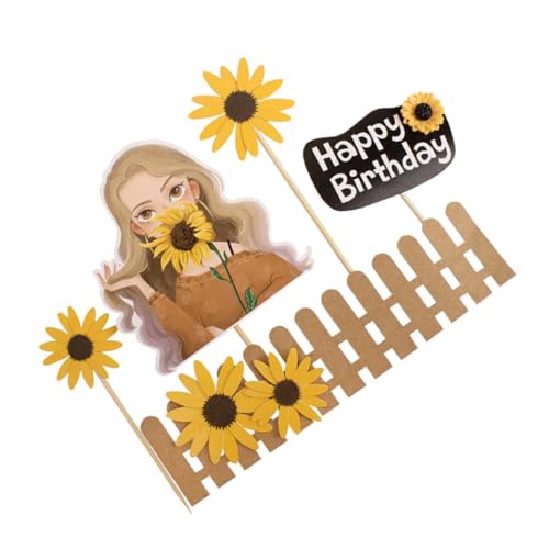 YARNOW 1 Satz Sonnenblume Kuchen Dekoration Cake Topper Sicher Für Lebensmittel Leichte Und Tortendeko Für Hochzeiten Und Feiern 25 Stück von YARNOW