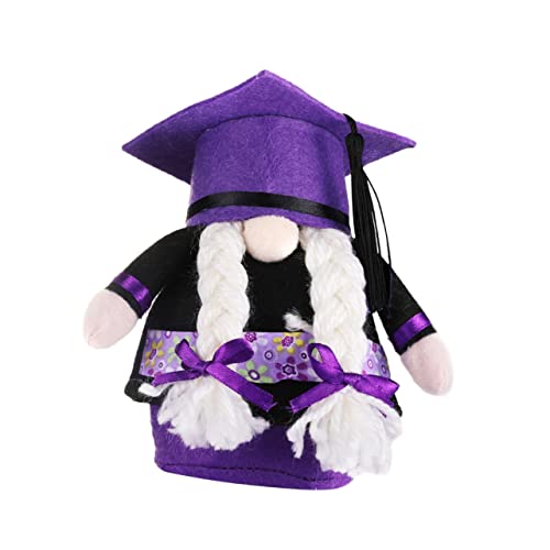 YARNOW 1 Stück Junggeselle Hut Puppe dekorativer Puppenschmuck Abschlussfeier Dekoration GNOME -Puppe Puppe zum Thema Abschluss entzückendes Stoff Violett von YARNOW