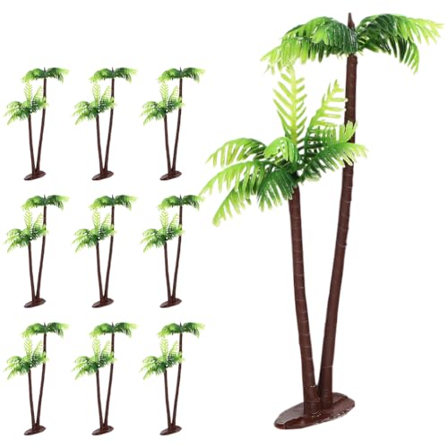 YARNOW 10 Miniatur-Palmen: Mini-Palmen-Dekorationen – realistische Kunststoffmodelle für Kuchendekorationen, DIY-Projekte und Tropische Themendekorationen von YARNOW