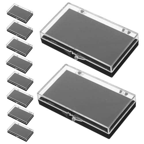YARNOW 10 Stück Abzeichenbox Schmuckschatzkoffer Plastik -Sendungshülle Aufbewahrungsbox für Ringe Klares Schmuckkästchen Juwelierorganisator Halter für Ringketten Black YARNOW 10 Stück Abzeichenbox Schmuckschatzkoffer Plastik -Sendungshülle Aufbewahrungsbox für Ringe Klares Schmuckkästchen Juwelierorganisator Halter für Ringketten Black von YARNOW