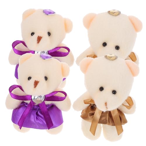 YARNOW 10 Stück Bärenanhänger trägt Masse mini gefüllt ausgestopft Figur weiche kleine Puppe knuddelig Plüsch-Bärentaschen-Anhänger Kuscheltiere Anhänger Partydekorationen PP Baumwolle von YARNOW