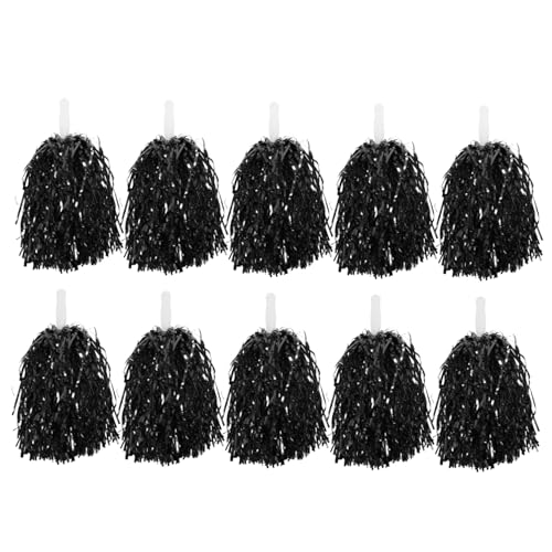 YARNOW 10 Stück Den Wilden Blumenball Jubeln Poms Stichworte Blau Cheerleader-pom Rosa Mehrfarbig Mädchen Pompons Jubeln Bommel Für Sport-pompons Cheerleader Pompon Schwarz Pet、abs von YARNOW